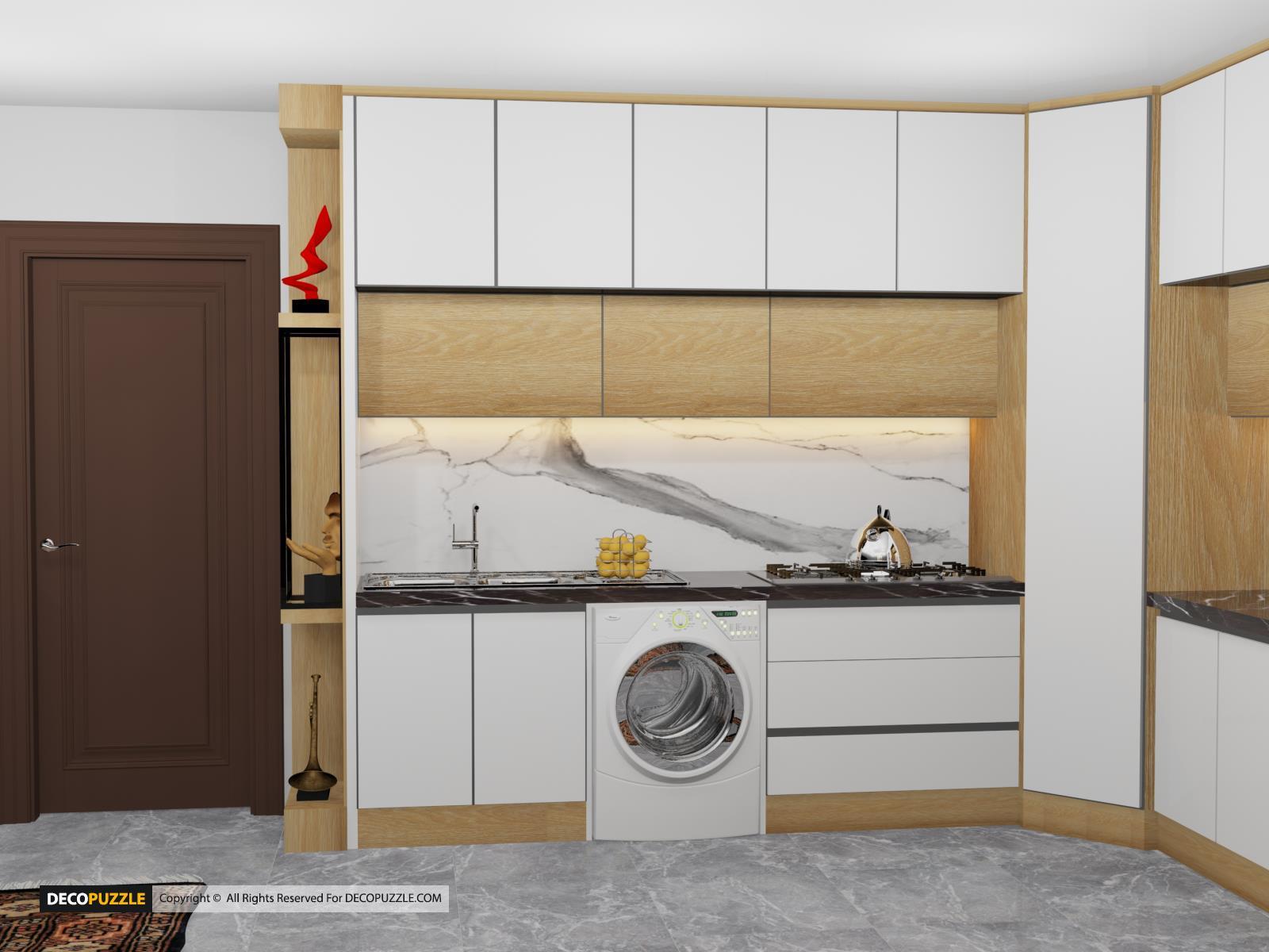 کابینت ملامینه سفید قهوه ای