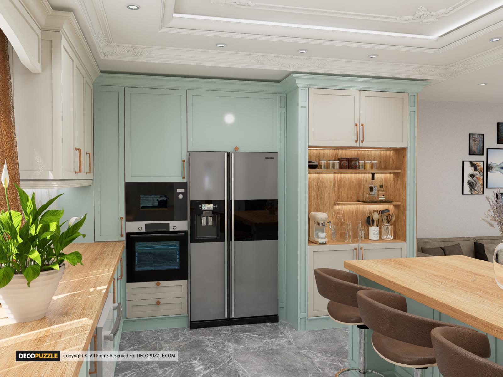 کابینت نئوکلاسیک به سبک پوششی