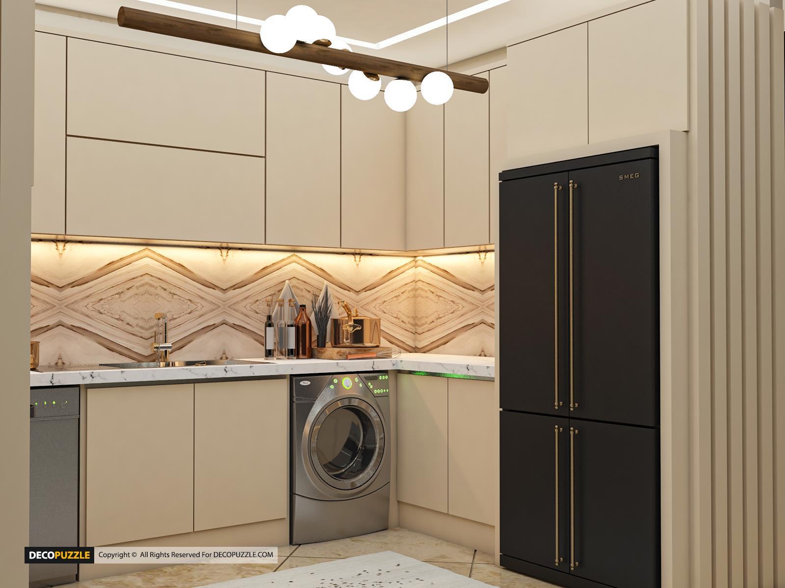 کابینت هایگلاس به رنگ بژ