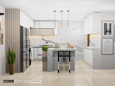 پروژه کابینت مدرن سفید بژ در زعفرانیه