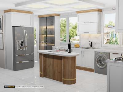پروژه کابینت نئوکلاسیک سفید قهوه ای در قلهک
