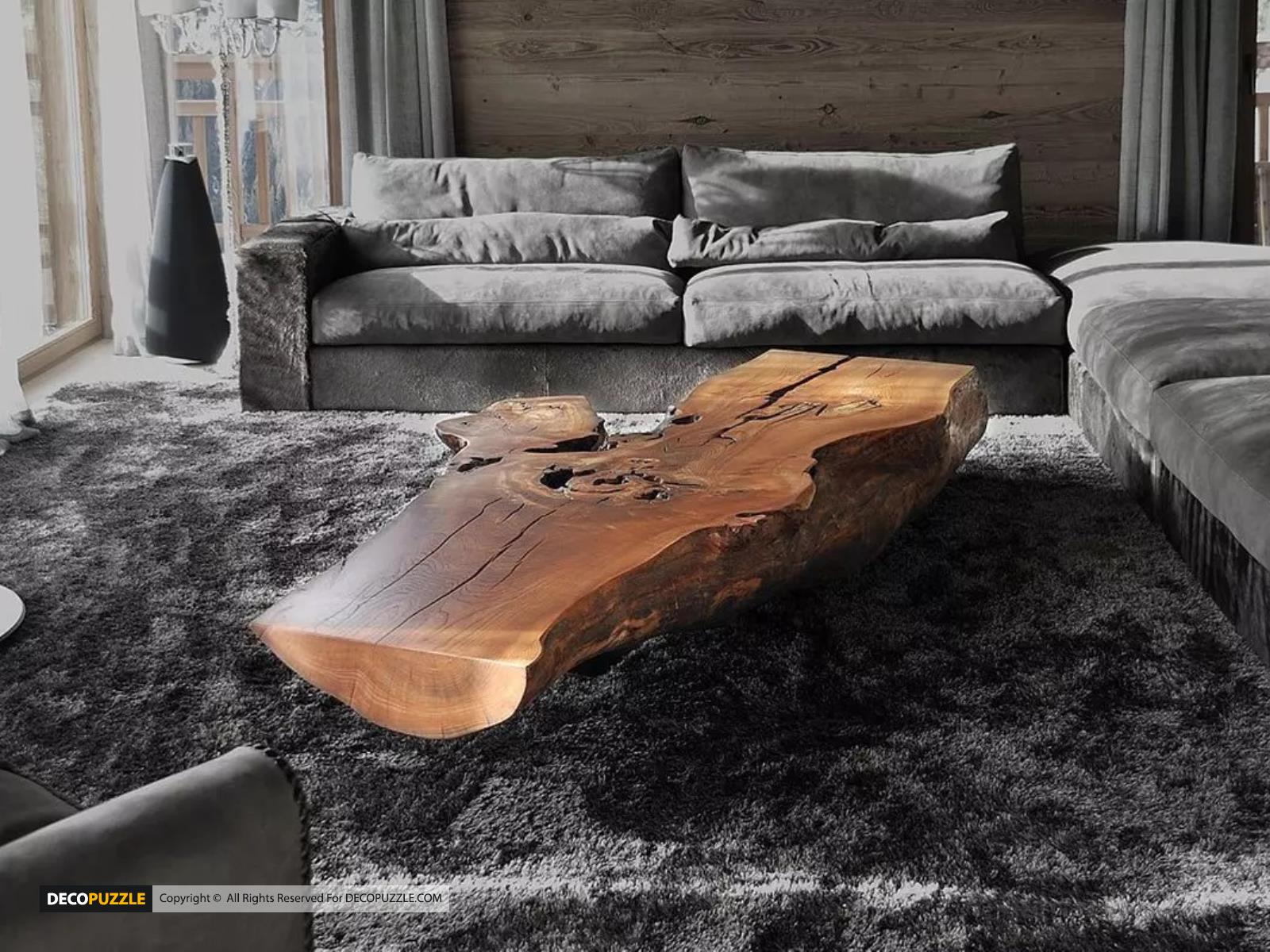 میز با تنه چوبی